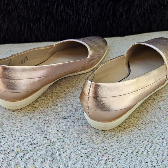 H by Halston Women "Leah" Rose Gold Perforated Leather Slip-On Loafers, Size 9.5 - Picture 7 of 15